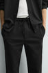 ZARA COMFORT JOGGER WAIST TROUSER - BLACK