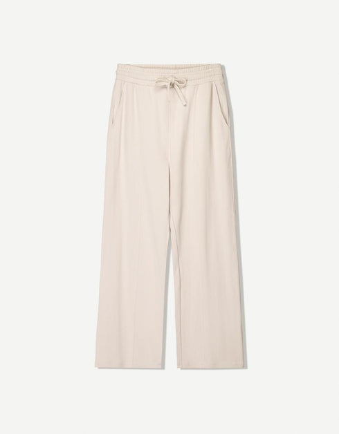 BERSHKA INTERLOCK WIDE LEG TROUSER