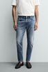 ZARA BASIC SLIM FIT WASHED BLUE DENIM JEANS