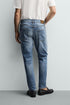 ZARA BASIC SLIM FIT WASHED BLUE DENIM JEANS