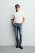 ZARA BASIC SLIM FIT WASHED BLUE DENIM JEANS