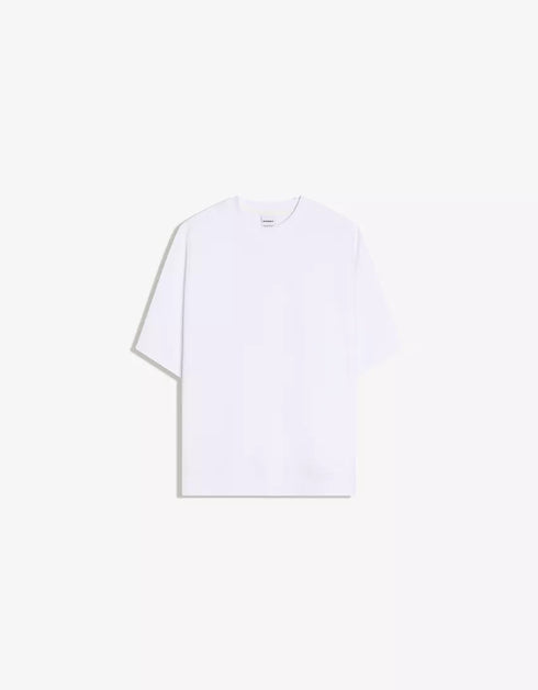 BERSHKA RELAXED FIT ESSENTIAL T-SHIRT - WHITE