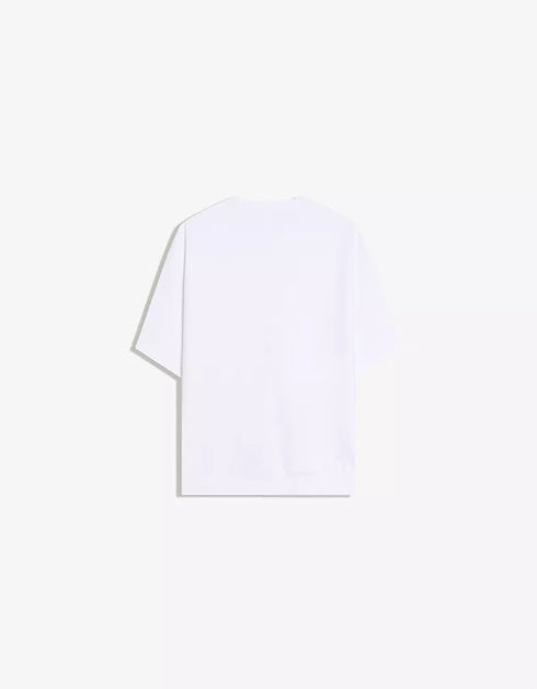 BERSHKA RELAXED FIT ESSENTIAL T-SHIRT - WHITE