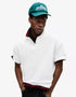 BERSHKA ESSENTIAL RELAXED POLO SHIRT - WHITE