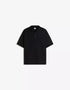 BERSHKA ESSENTIAL RELAXED POLO SHIRT - BLACK