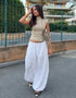 BERSHKA TAILORED DENIM BUTTON TOP