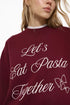 LEFTIE'S LET'S EAT PRINTED SWEATSHIRT - MAROON
