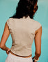 BERSHKA TAILORED DENIM BUTTON TOP