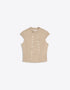 BERSHKA TAILORED DENIM BUTTON TOP