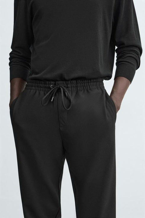 ZARA TEXTURE JOGGEER TROUSER - BLACK