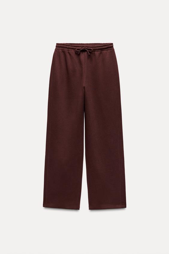 ZARA PLUSH STRAIGHT LEG FLEECE PANTS