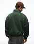 BERSHKA DARK GREEN OVERSIZED QUARTER ZIP SWEATSHIRT