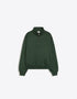 BERSHKA DARK GREEN OVERSIZED QUARTER ZIP SWEATSHIRT