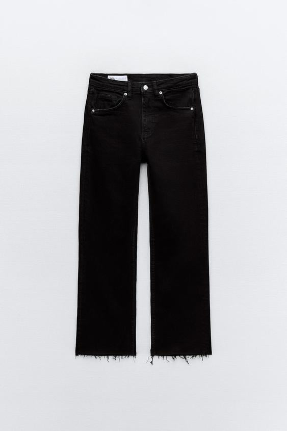ZARA CROP FLARE HIGH-RISE JEANS