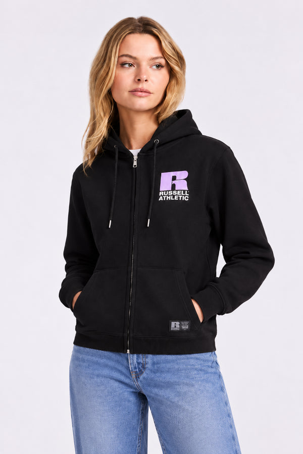 RUSSELL ATHLETIC FULL ZIP HOODIE – BLACK