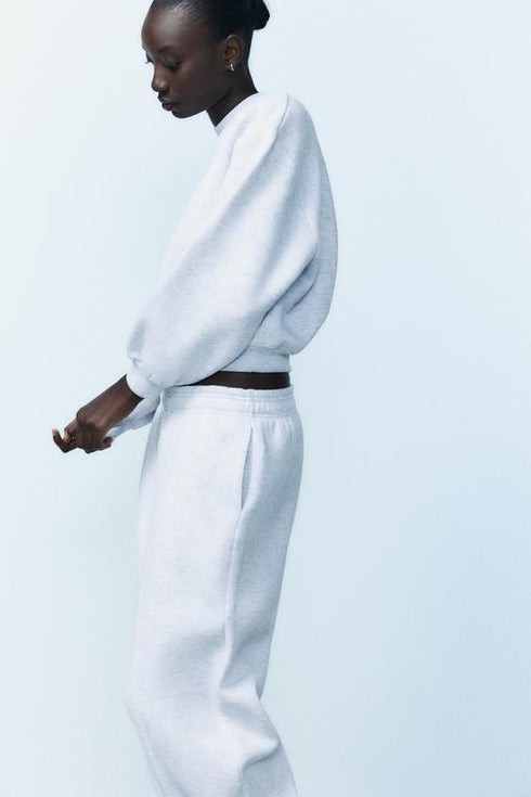 ZARA BASIC PLUSH SWEATSHIRT - GREY