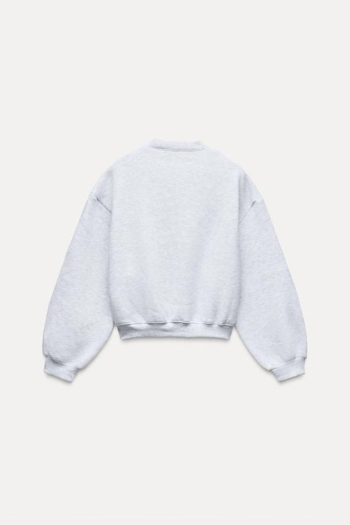 ZARA BASIC PLUSH SWEATSHIRT - GREY