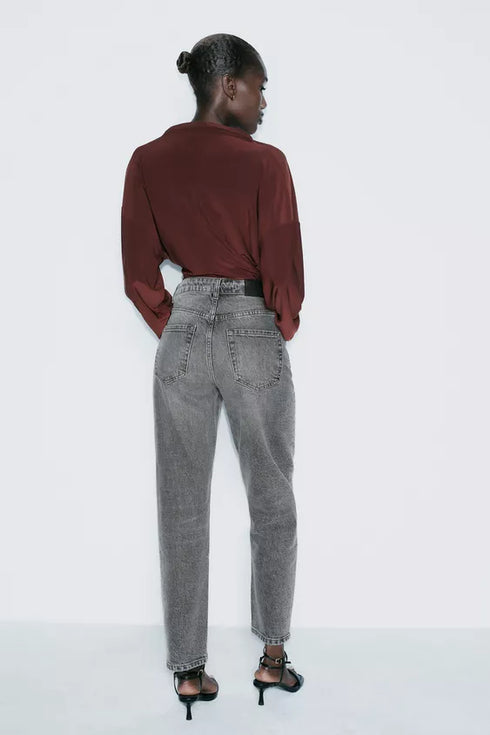 ZARA MOM FIT JEANS WITH A HIGH WAIST