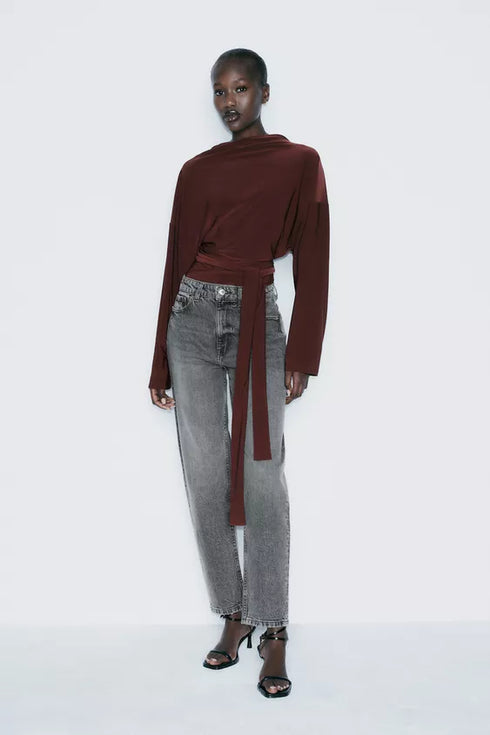 ZARA MOM FIT JEANS WITH A HIGH WAIST