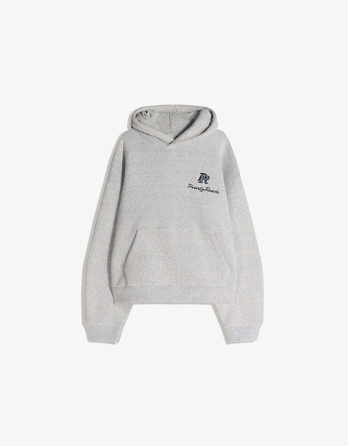 BERSHKA BOXY-FIT EMBROIDERED HOODIE
