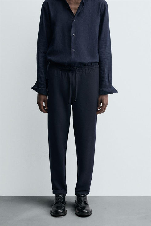 ZARA TEXTURE JOGGEER TROUSER - NAVY BLUE