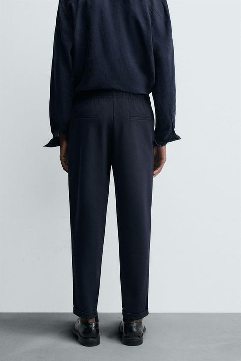 ZARA TEXTURE JOGGEER TROUSER - NAVY BLUE