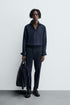 ZARA TEXTURE JOGGEER TROUSER - NAVY BLUE