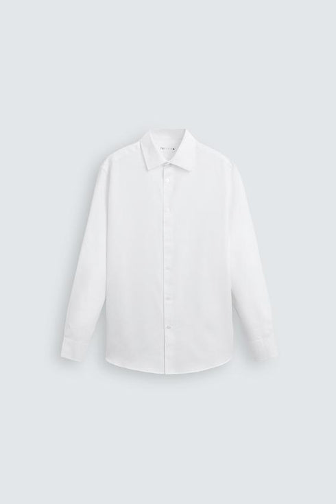 ZARA BASIC TEXTURED SHIRT - WHITE