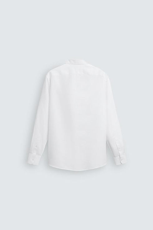 ZARA BASIC TEXTURED SHIRT - WHITE