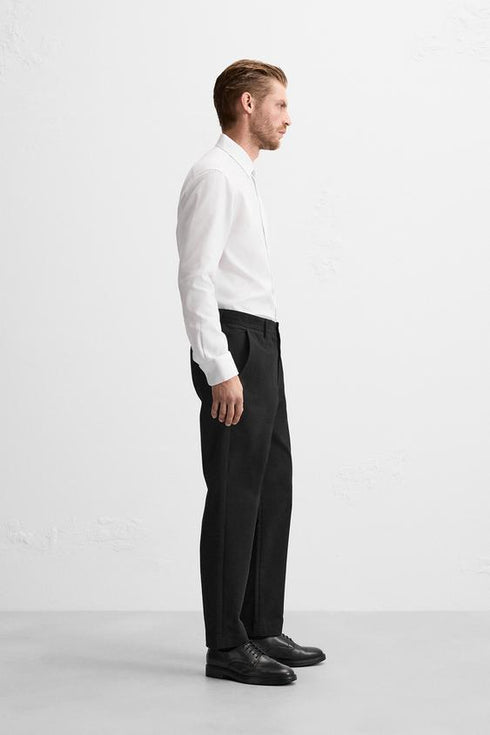 ZARA BASIC TEXTURED SHIRT - WHITE