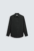 ZARA BASIC TEXTURED SHIRT - BLACK