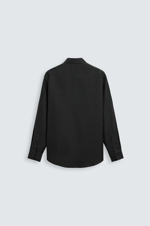 ZARA BASIC TEXTURED SHIRT - BLACK
