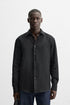 ZARA BASIC TEXTURED SHIRT - BLACK