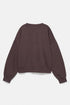 PULL&BEAR ROUND NECK OVERSIZED SWEATSHIRT - BROWN