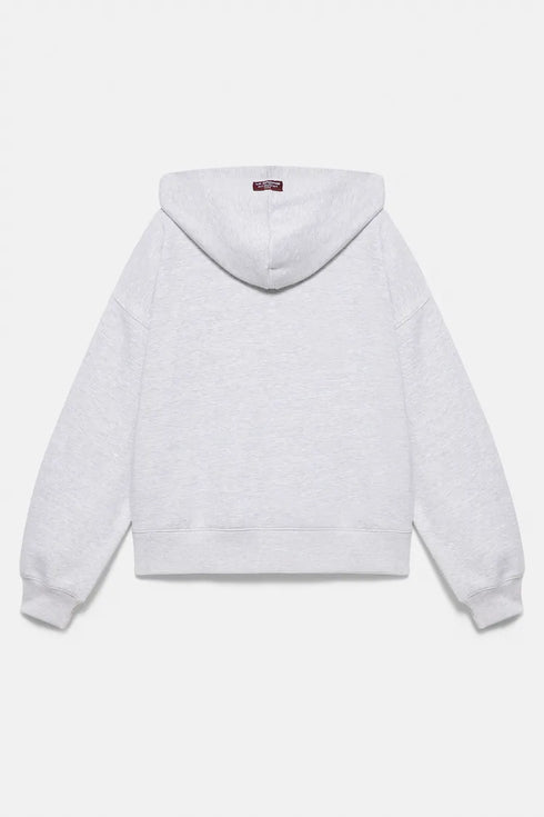 PULL AND BEAR STAR GRAPHIC HOODIE - GREY