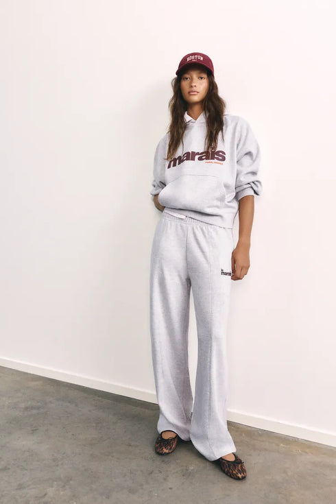 PULL AND BEAR STAR GRAPHIC HOODIE - GREY