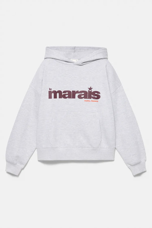 PULL AND BEAR STAR GRAPHIC HOODIE - GREY
