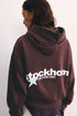 PULL&BEAR STAR GRAPHIC HOODIE - MAROON