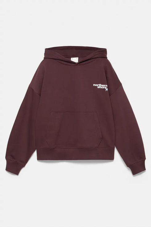 PULL&BEAR STAR GRAPHIC HOODIE - MAROON