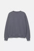 PULL&BEAR BASIC OVERSIZE ROUND NECK SWEATSHIRT - GREY BLUE