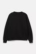 PULL&BEAR BASIC OVERSIZE ROUND NECK SWEATSHIRT - BLACK
