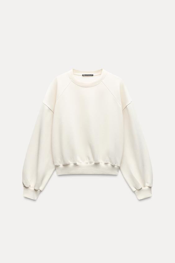 ZARA BASIC PLUSH SWEATSHIRT