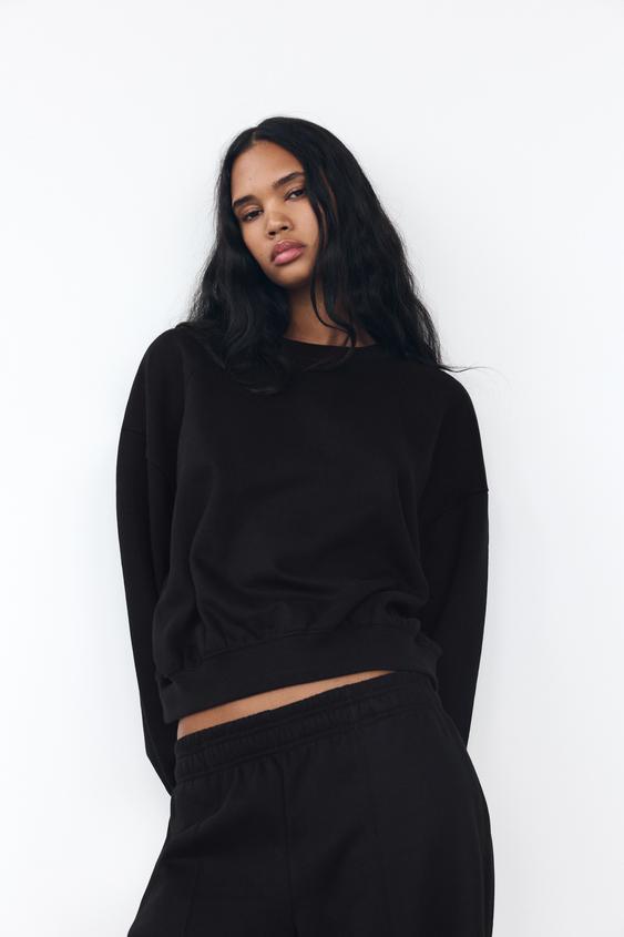 ZARA BASIC PLUSH SWEATSHIRT