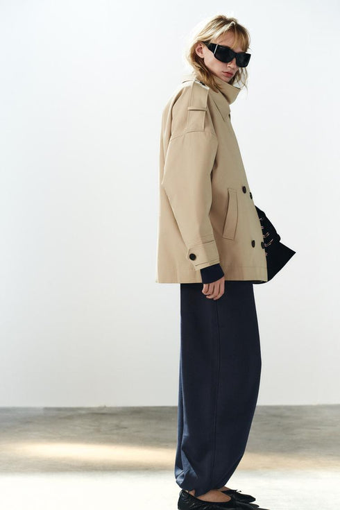 ZARA BASIC STRAIGHT PLUSH TROUSER WITH ADJUSTABLE HEM