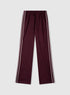 TERRANOVA STRIPE WIDE LEG FLEECE TROUSERS - PLUM