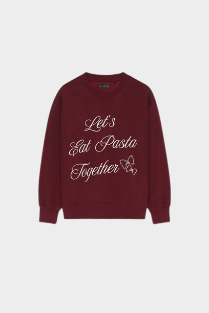 LEFTIE'S LET'S EAT PRINTED SWEATSHIRT - MAROON