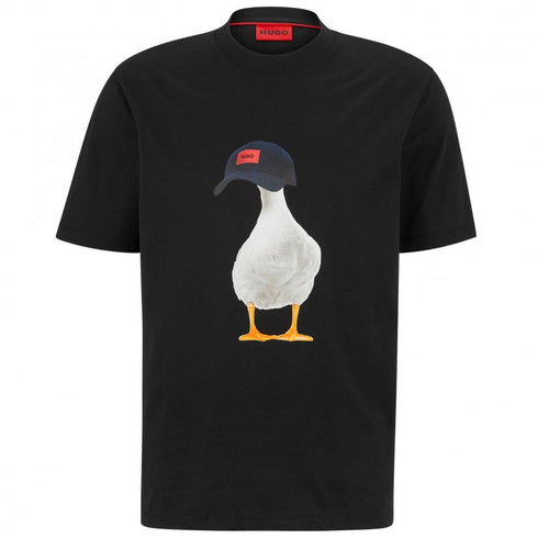 HUGO DUCK PRINTED T-SHIRT - BLACK