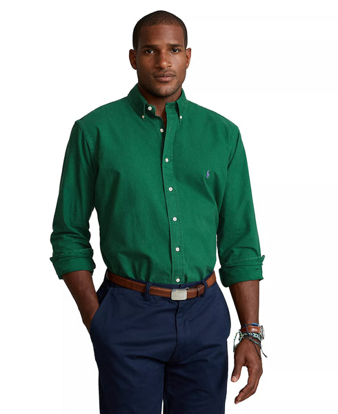 RL GARMENT-DYED OXFORD SHIRT - LIGHT GREEN