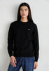 LACOSTE EMBROIDERED CREW NECK WOOL JUMPER - BLACK