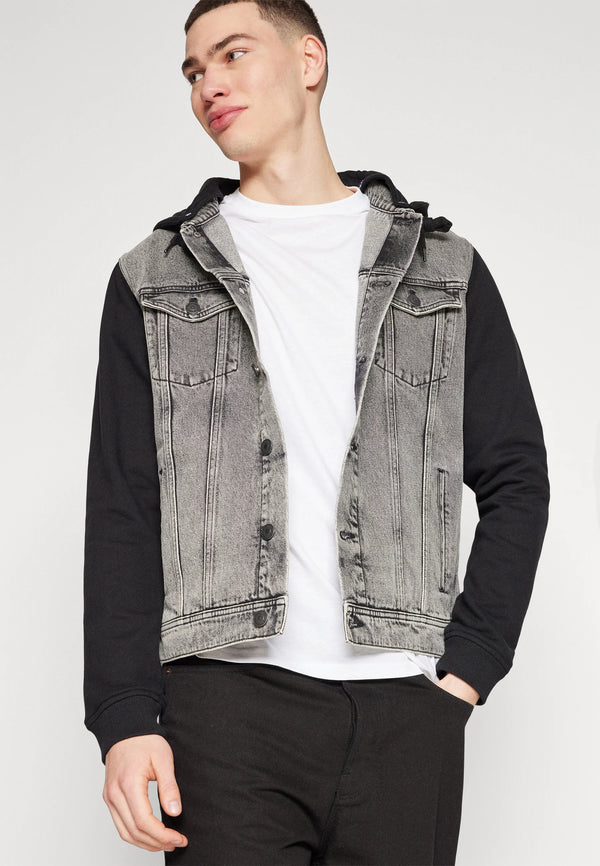 JACK&JONES JEAN JACKET SWEAT JACKET - BLACK DENIM